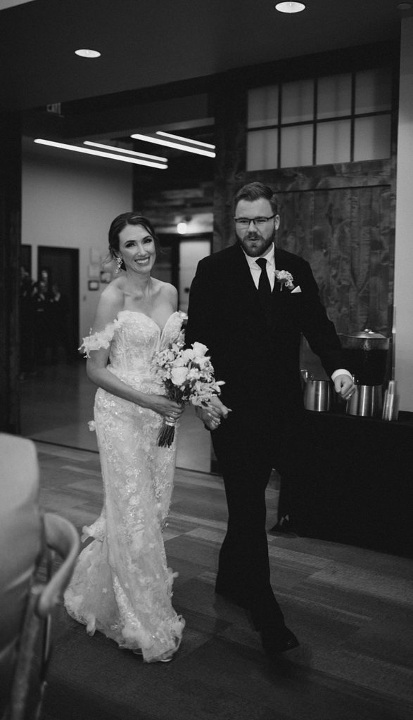 Bride and groom entrance into the reception